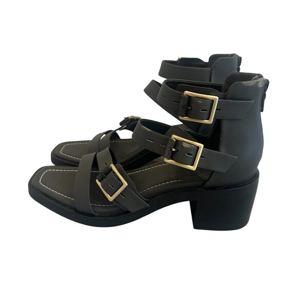 Rag & Bone Fallon Block Heel Sandals Shoes Strappy Buckle Grey Size 40 9.5 Women - Picture 2 of 13